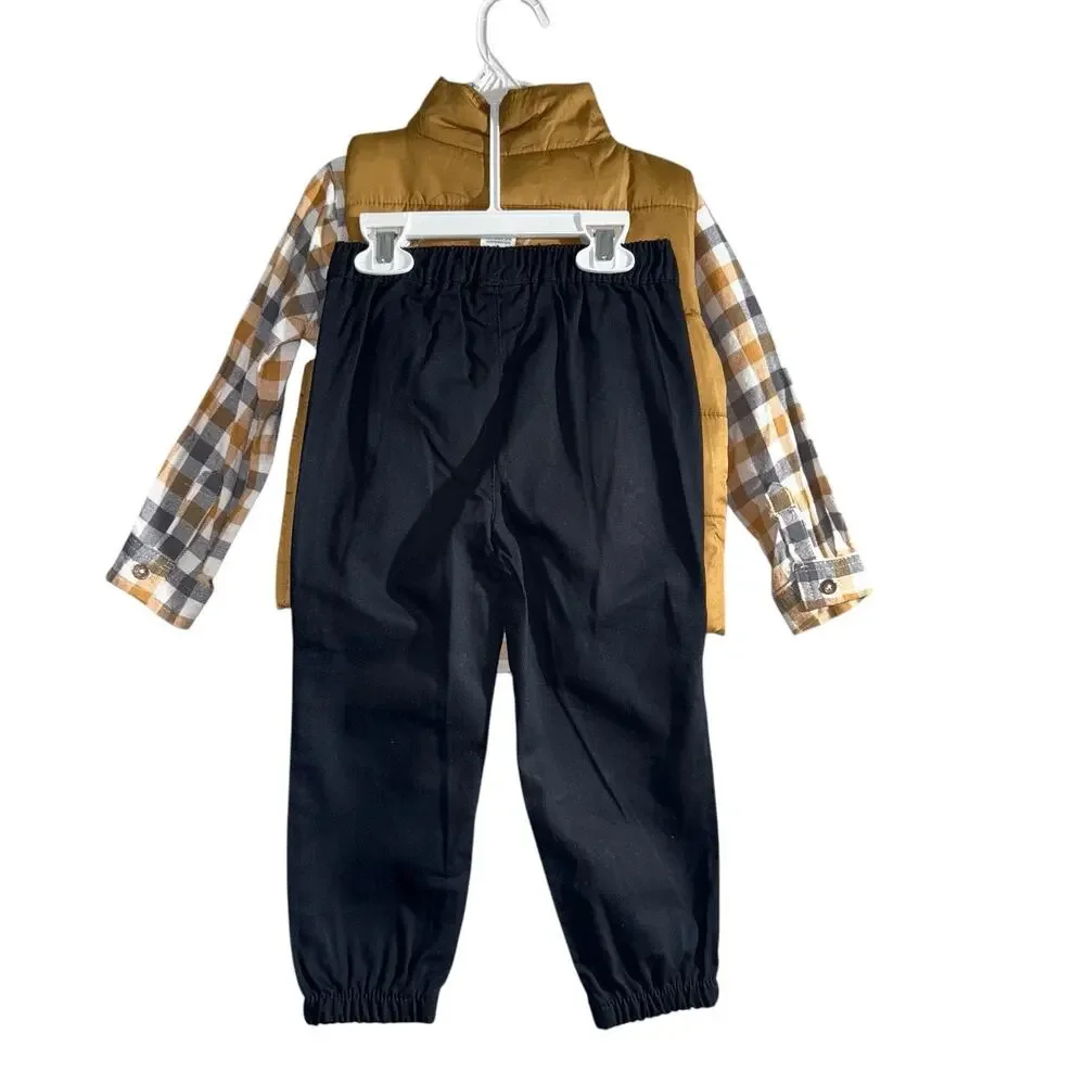 Toddler Boy Little Lad 3-pc. Puffer Vest, Shirt, & Pant Set SZ/3T